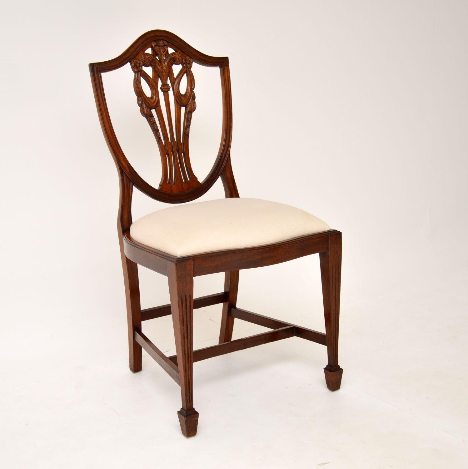 English Set of 8 Antique Sheraton Style Dining Chairs