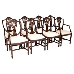 Set of 8 Antique Sheraton Style Dining Chairs