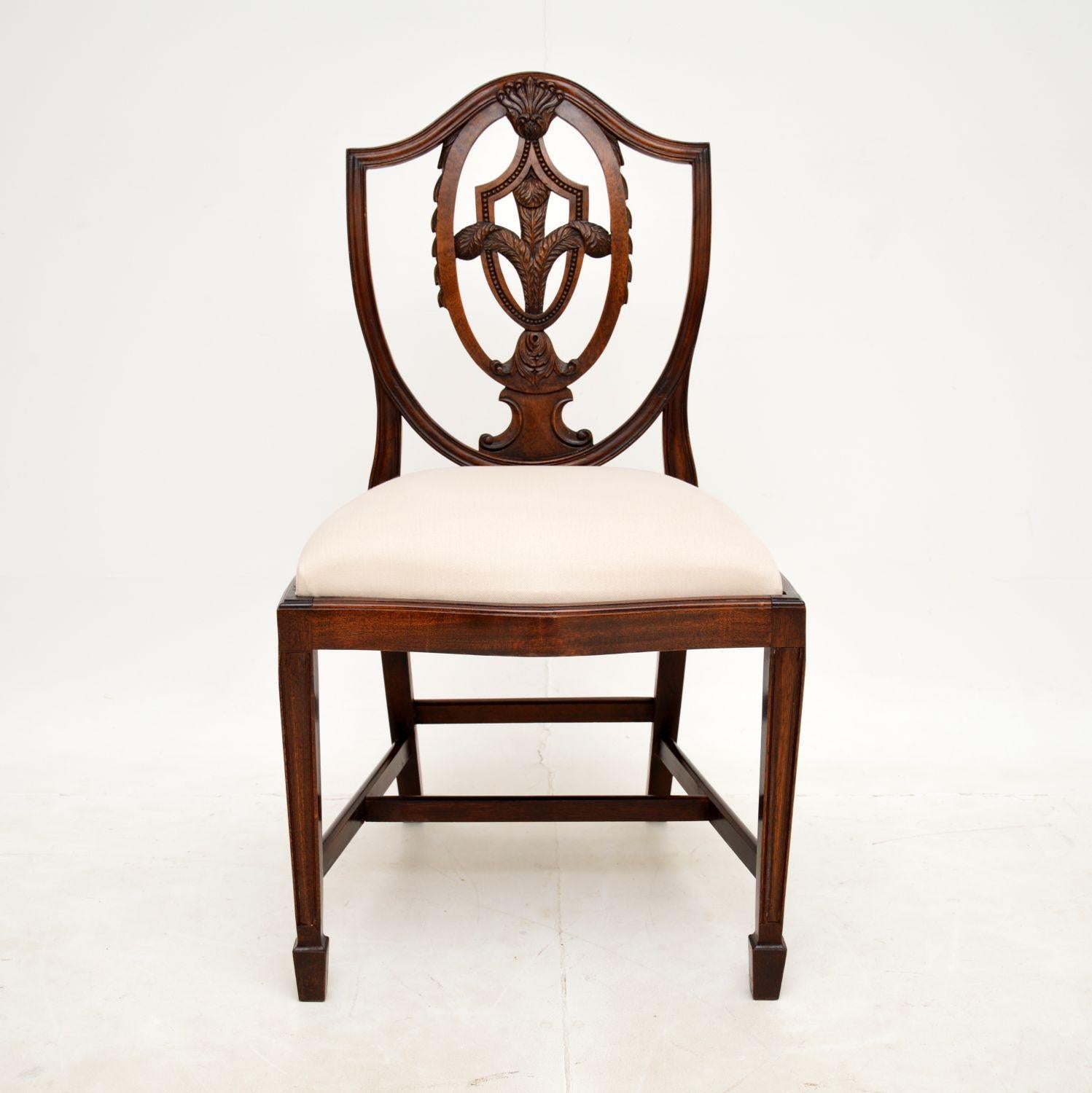 Set of 8 Antique Shield Back Dining Chairs For Sale 1