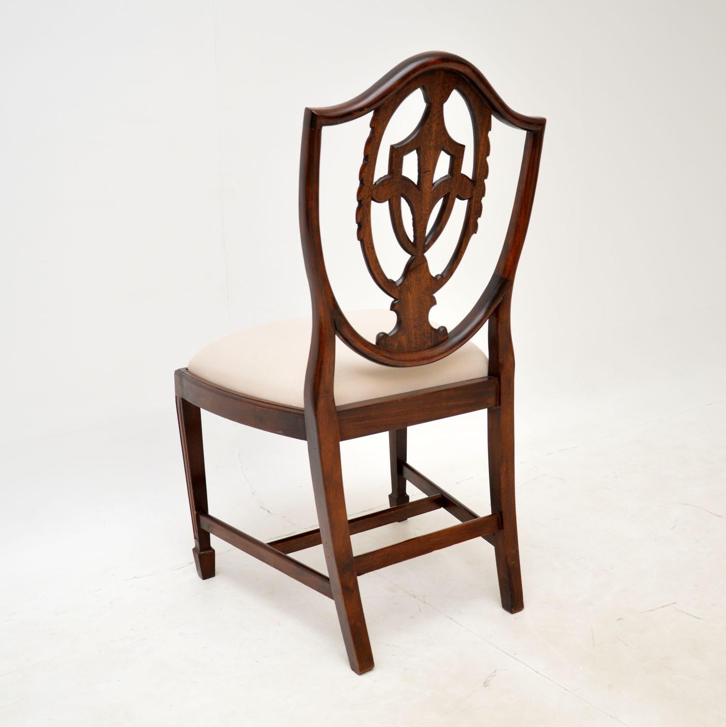 Set of 8 Antique Shield Back Dining Chairs For Sale 2