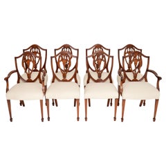 Set of 8 Antique Shield Back Dining Chairs