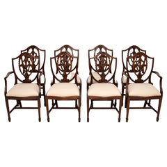 Set of 8 Antique Shield Back Dining Chairs