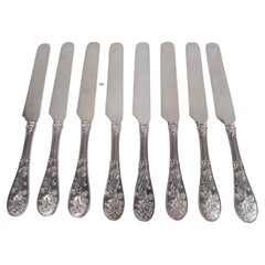 Set of 8 Antique Tiffany Japanese Sterling Silver Breakfast Knives