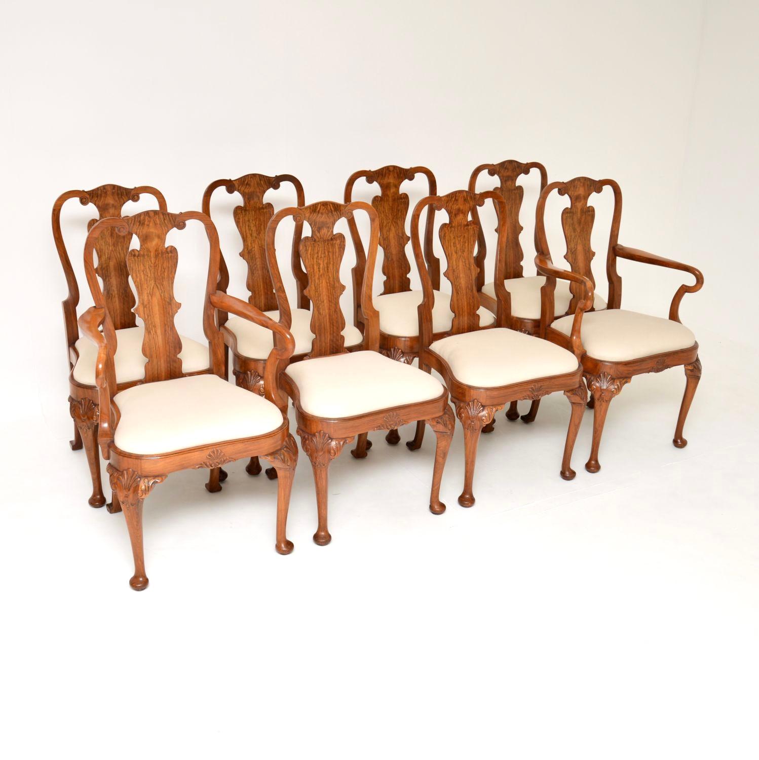 vintage walnut dining chairs