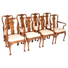 Set of 8 Antique Walnut Dining Chairs