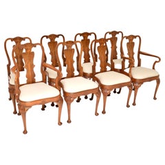 Set of 8 Antique Walnut Dining Chairs