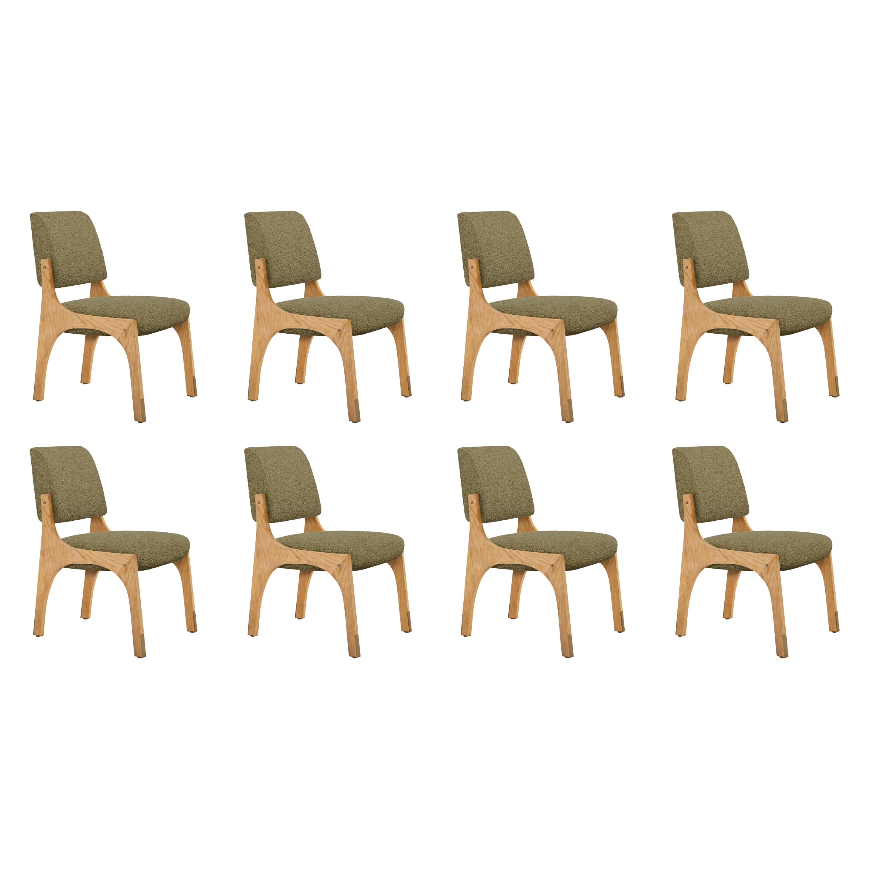 Set of 8 Arches II Dining Chair, Bouclé
Oak, by Insidherland