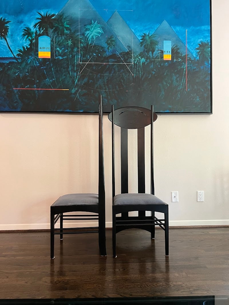 Ensemble de 8 chaises Argyle de Charles R Mackintosh pour Atelier International Bon état - En vente à Pasadena, TX