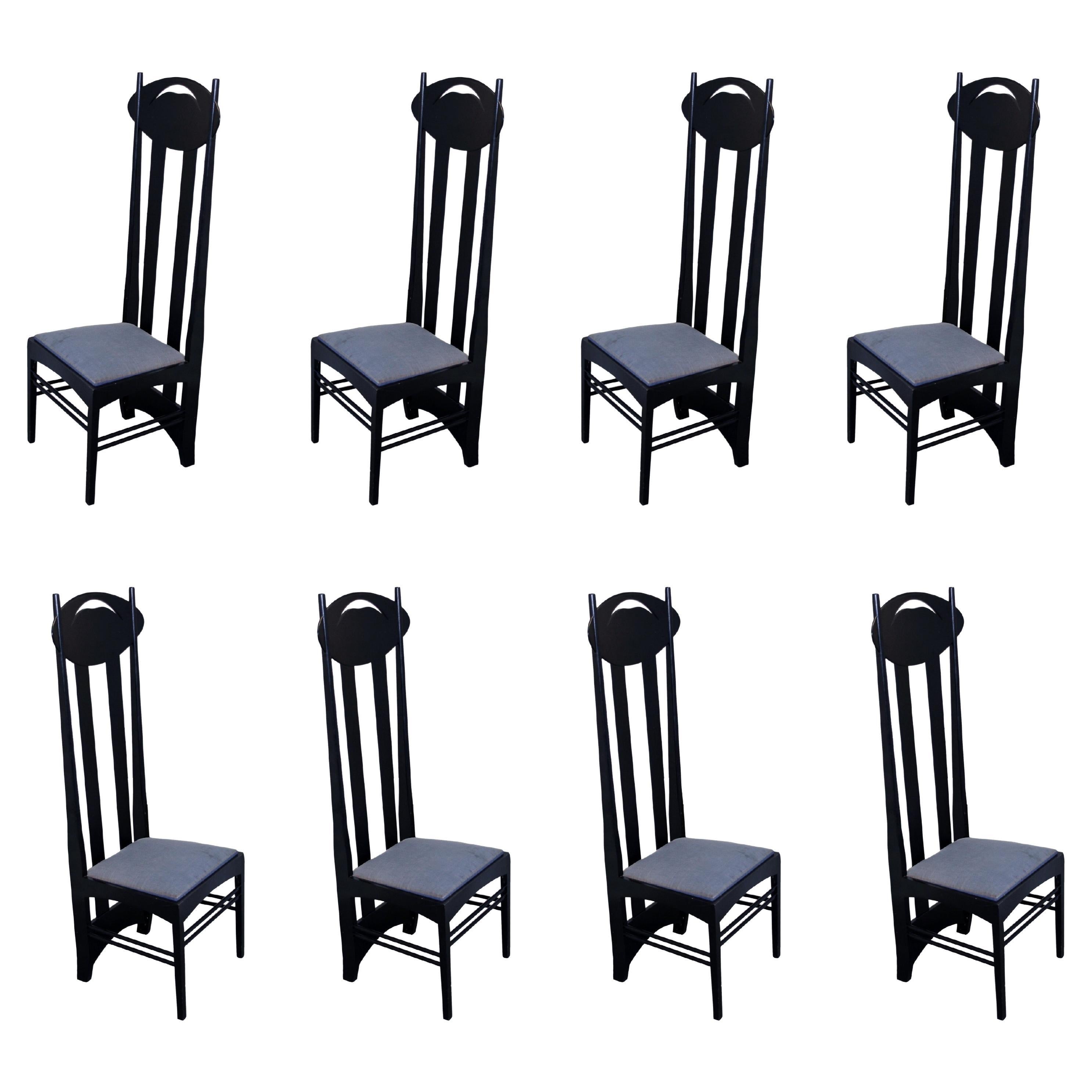Ensemble de 8 chaises Argyle de Charles R Mackintosh pour Atelier International en vente