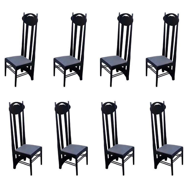 Set of 8 Argyle Chairs by Charles R Mackintosh for Atelier International For Sale