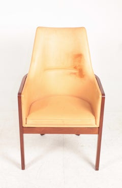 Ensemble de 8 fauteuils en cuir patiné de Bernt, années 1990