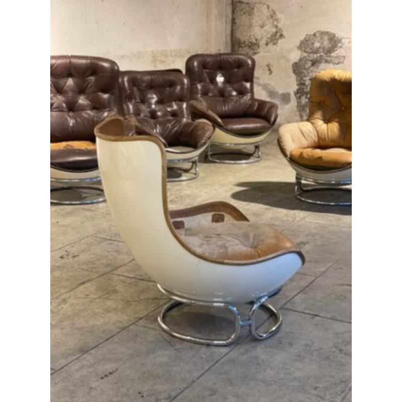Francese Set di 8 poltrone e pouf di Michel Cadestin per Airborne, 1970 in vendita