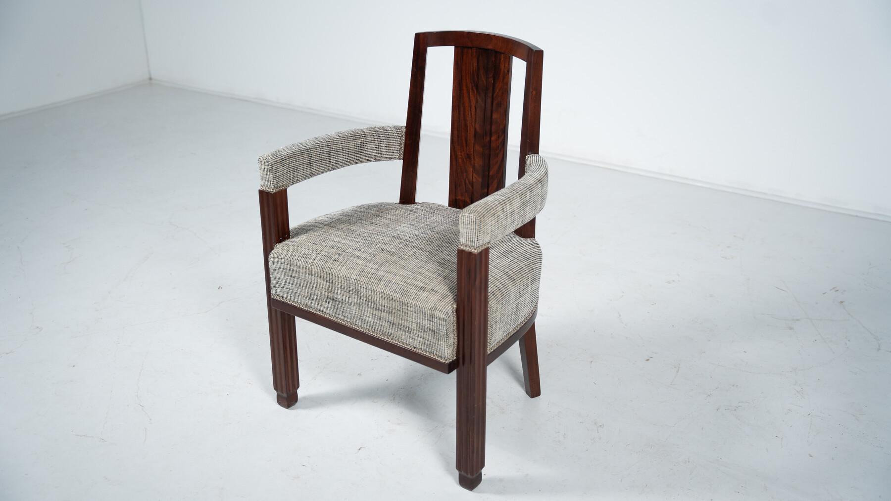 Ensemble de 8 fauteuils de style Art déco, nouvelle tapisserie en vente 5