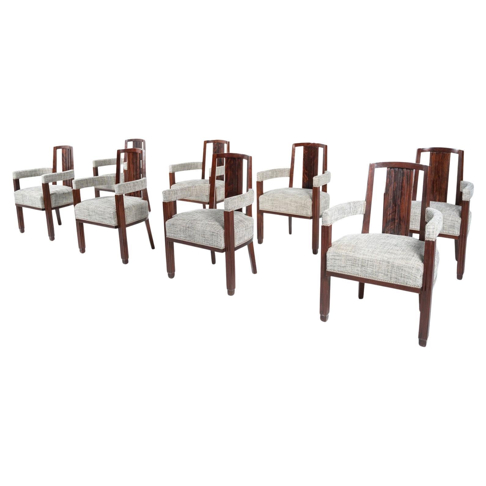 Ensemble de 8 fauteuils de style Art déco, nouvelle tapisserie