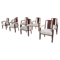 Set of 8 Armchairs, Art Deco Style - New Upholstery