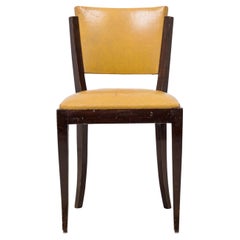 Ensemble de 8 chaises de salle à manger / chaises d'appoint Art Déco américaines tapissées en vinyle doré
