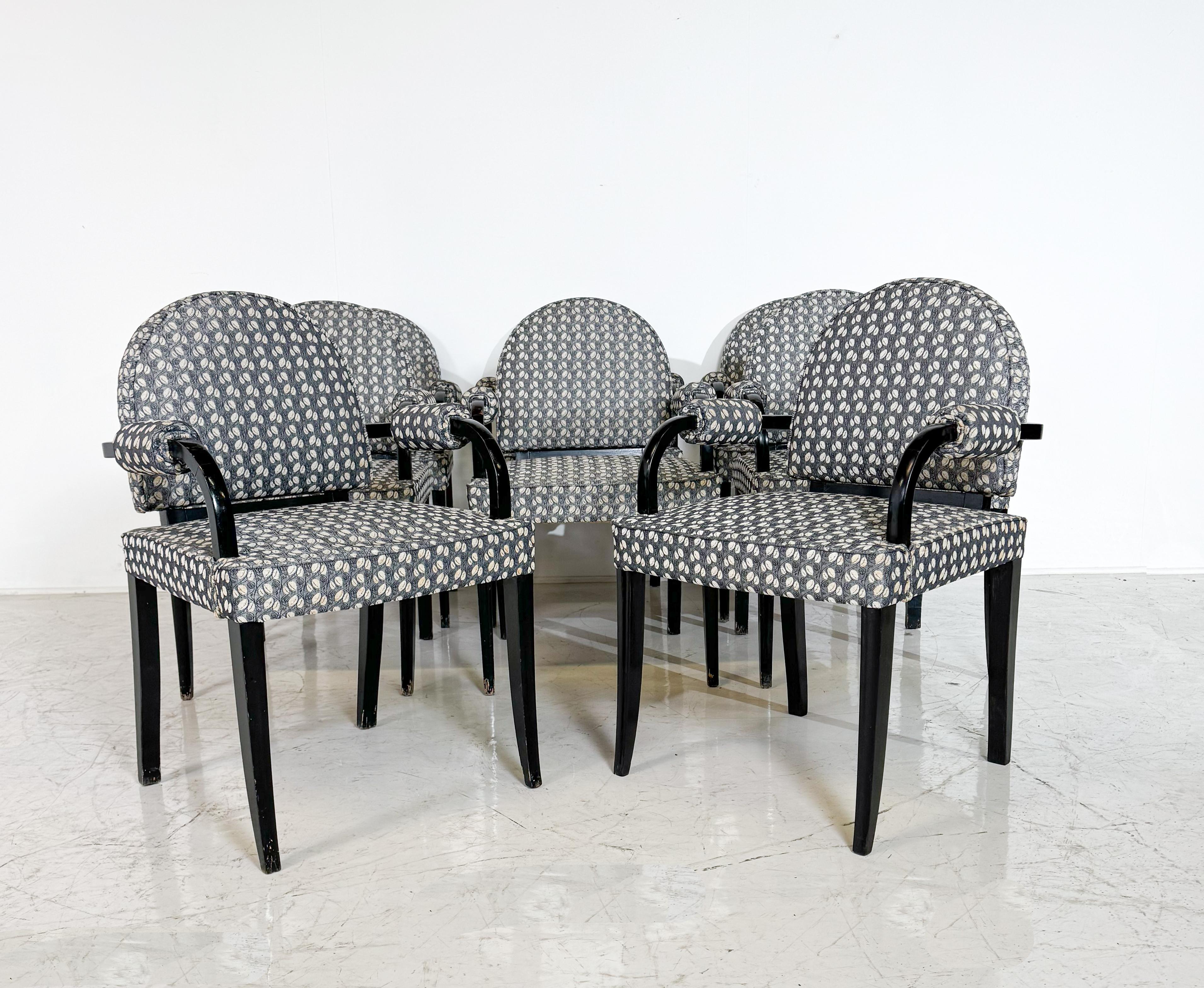 Set of 8 Art Deco Armchairs In Good Condition For Sale In Brussels, BE