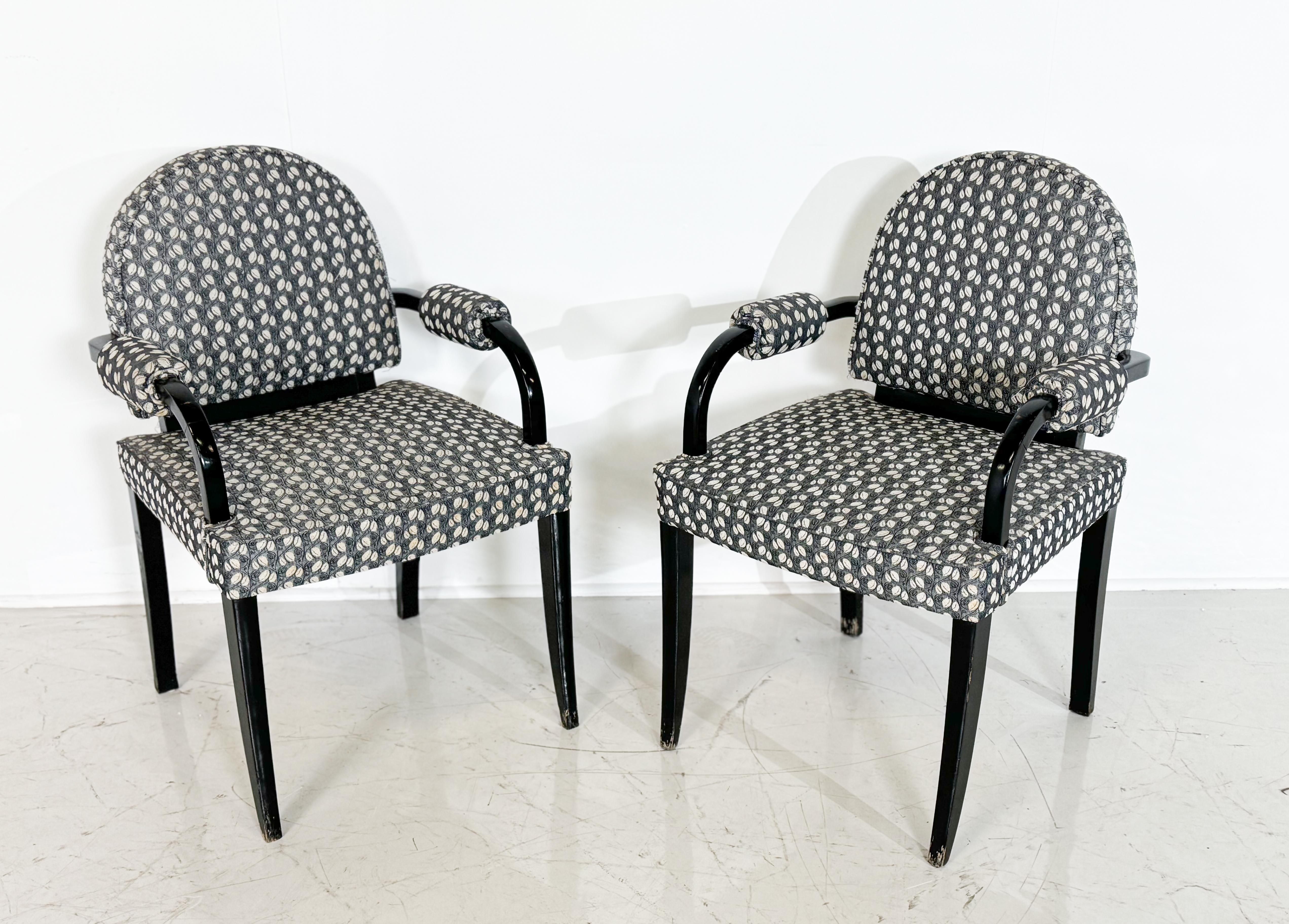 Tissu Ensemble de 8 fauteuils Art déco en vente