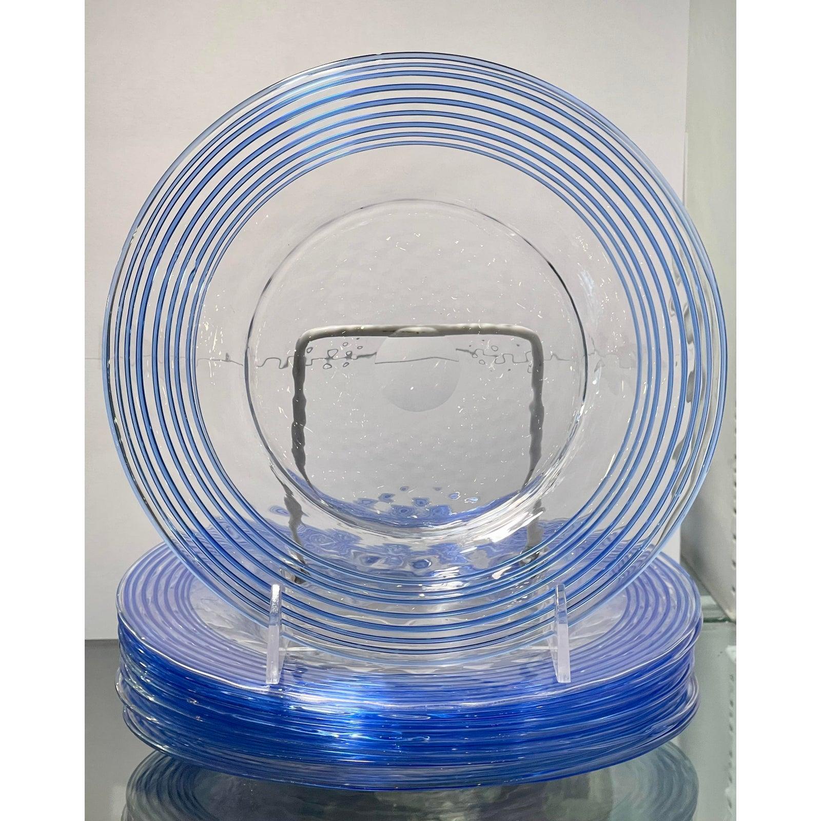 Art Deco Frederick Carder for steuben blue threaded crystal plates - set of 8.

Additional information:
Materials: crystal.
Color: blue.
Brand: Steuben.
Period: 1920s.
Styles: Art Deco.
Item Type: vintage, aAntique or pre-owned.
Dimensions: