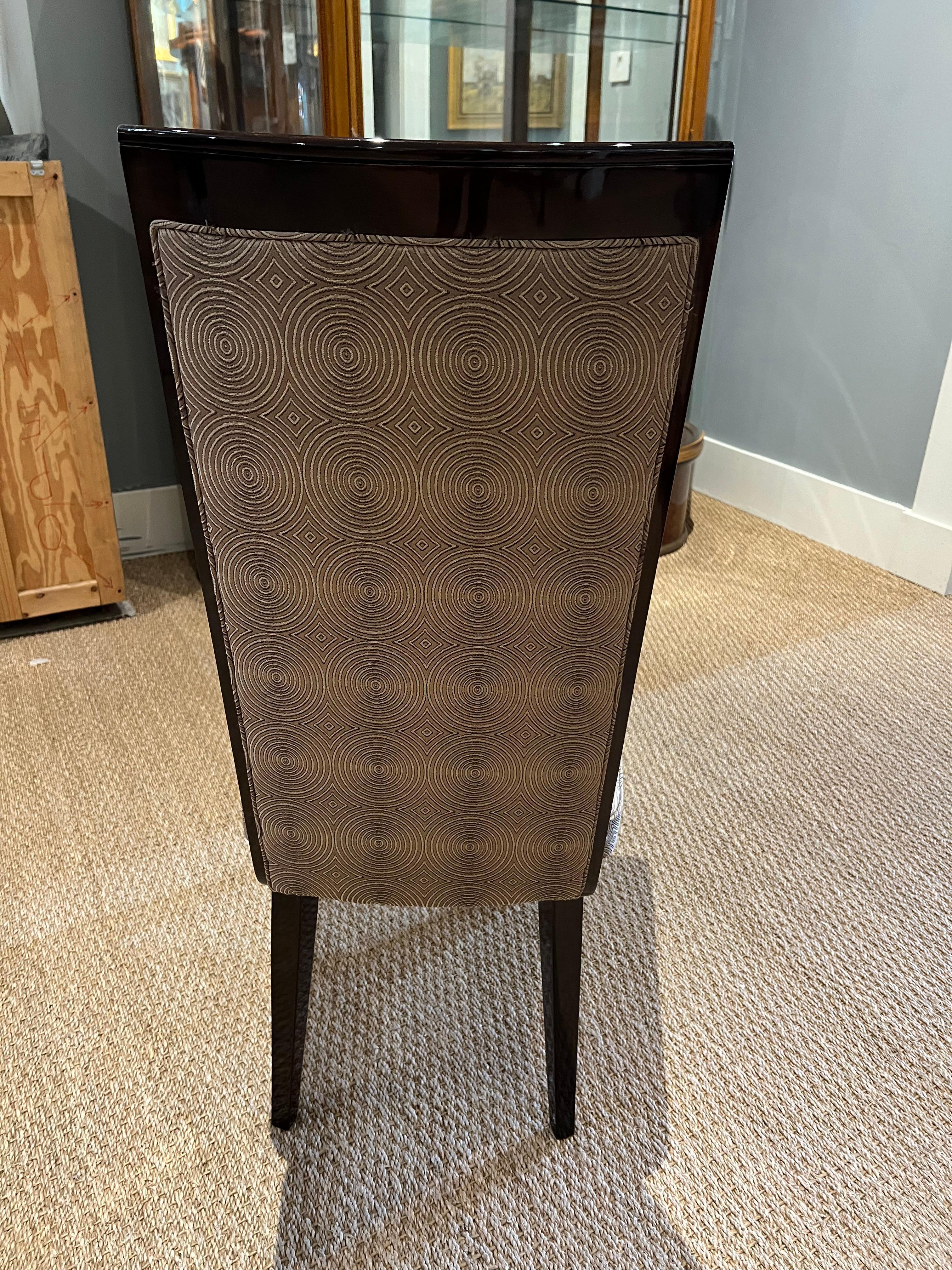 Fabric  Art Deco French Dining Room Chair in Walnut For Sale