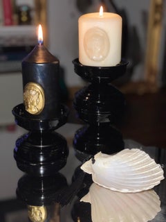 Set de 8 bougeoirs Art Deco Licorice Black, Italian Contemporary Design