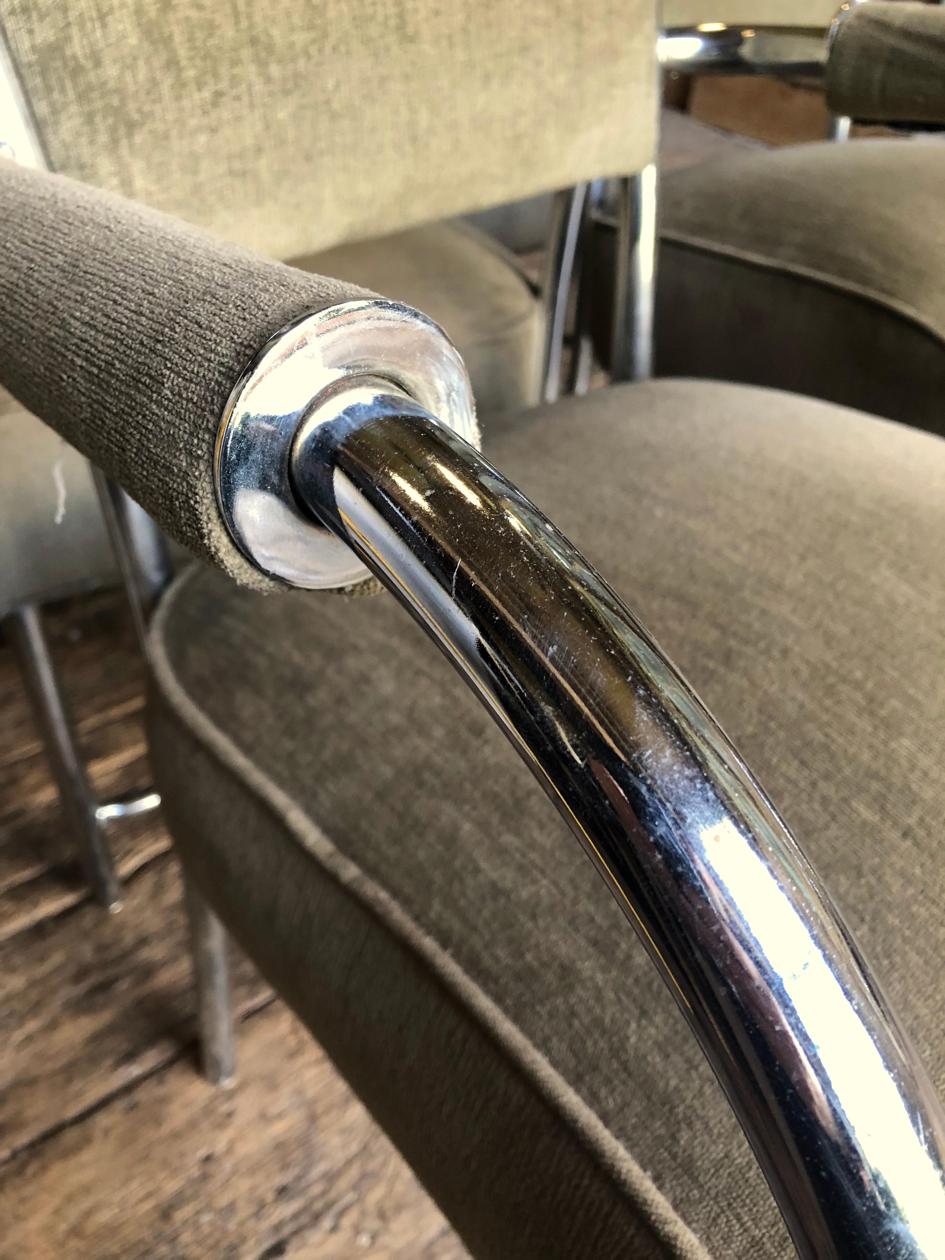 Set of 8 Art Deco Style Chrome Dining Chairs 9