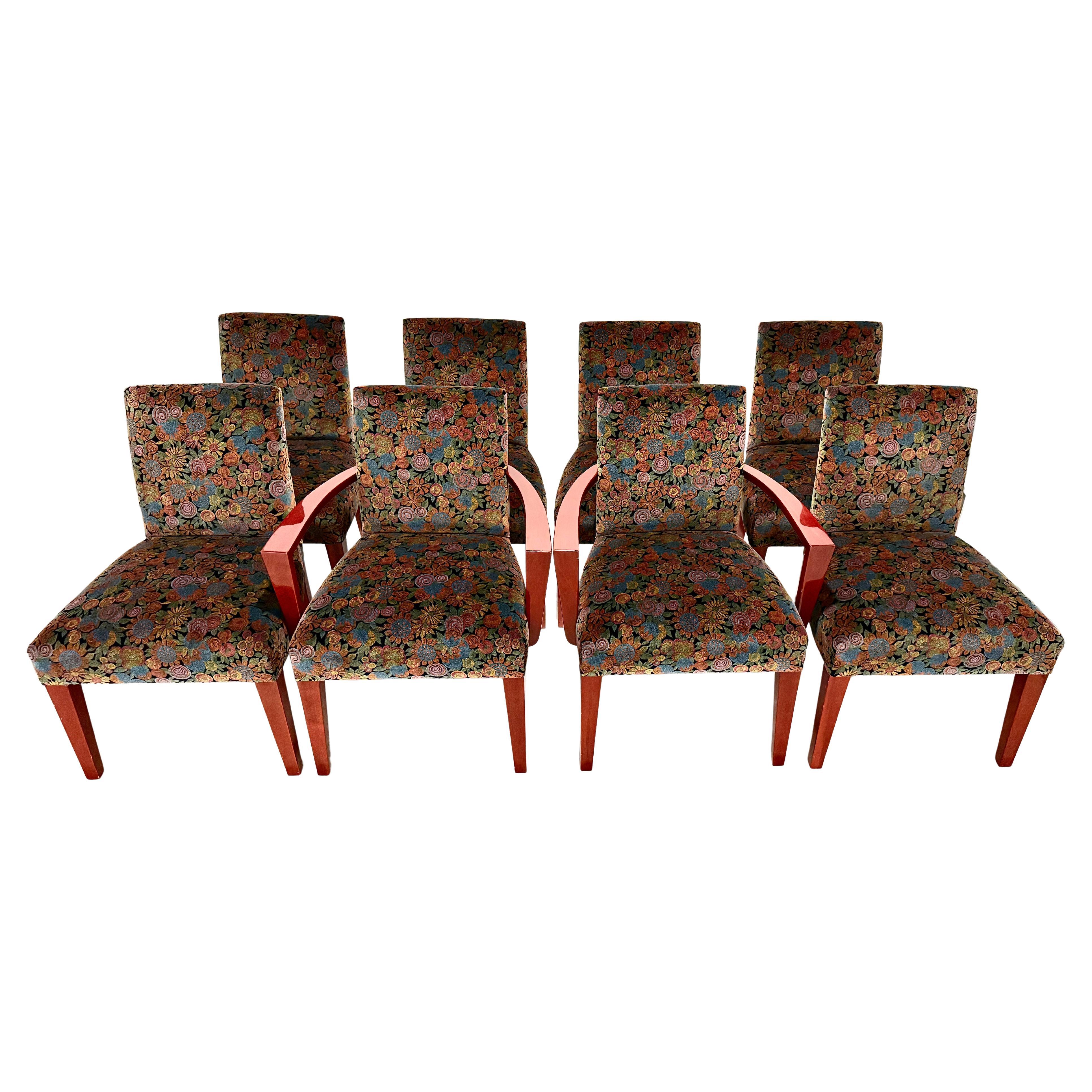 Set Of 8 Art Deco Style Dining Chairs For Sale