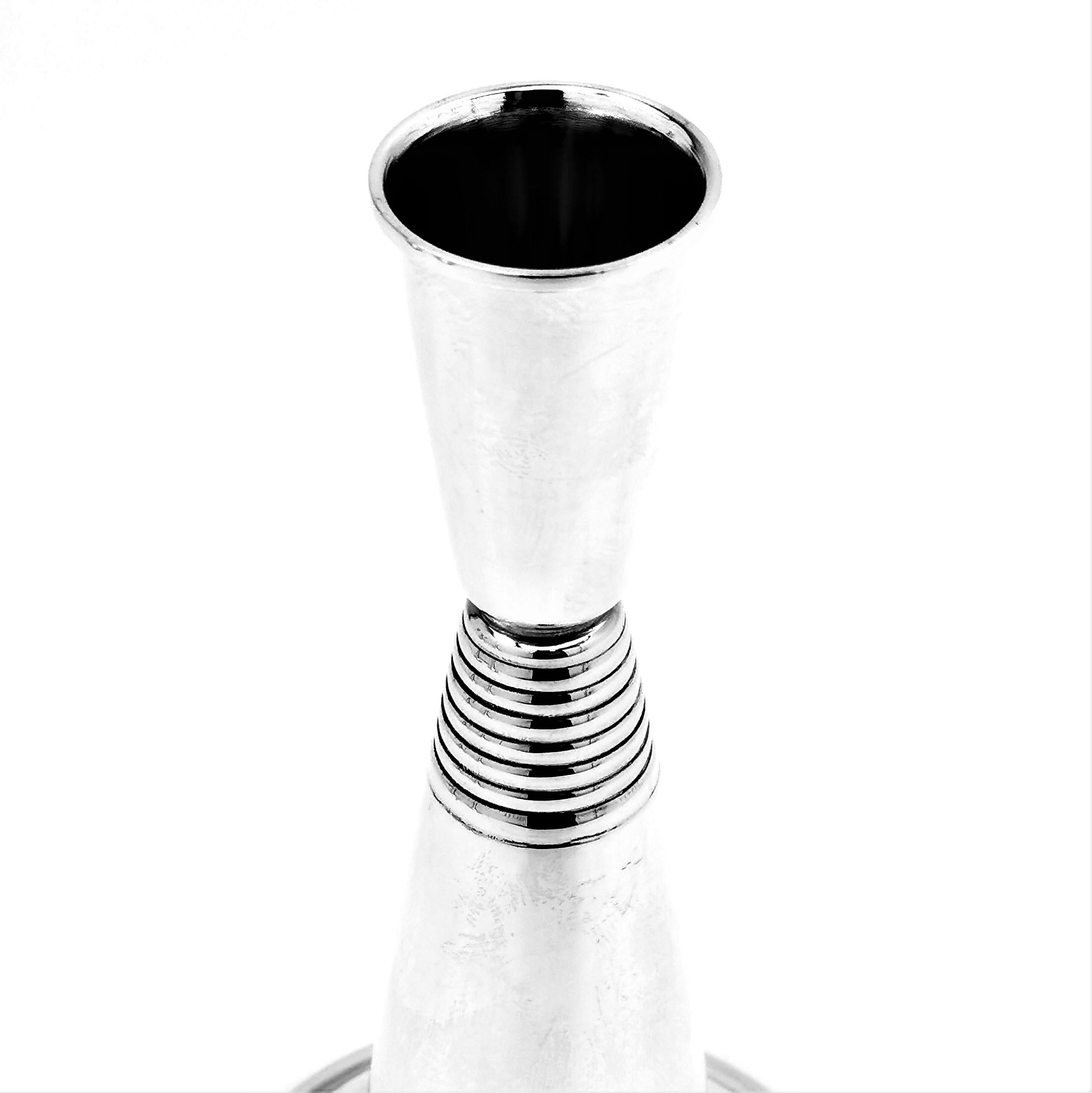 Satz von 8 Sterlingsilber-Kerzenhaltern im Art Deco-Stil & A Candelabra 1990 2