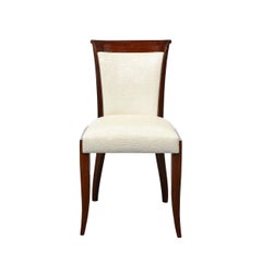 Set of 8 Art Deco Walnut Dining Chairs in Great Plains Fabric by Holly Hunt