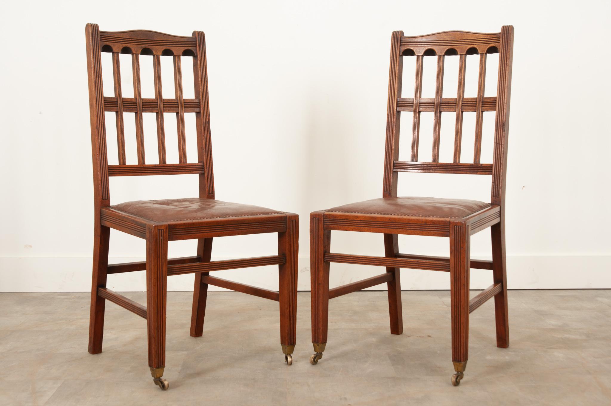 Set of 8 Arts & Crafts Dining Chairs For Sale 8