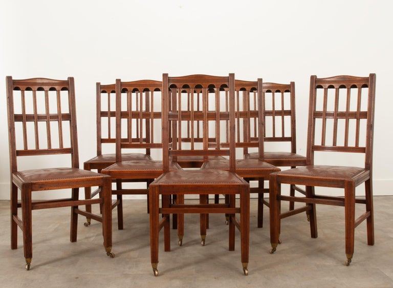 Set of 8 Arts and Crafts Dining Chairs For Sale at 1stDibs