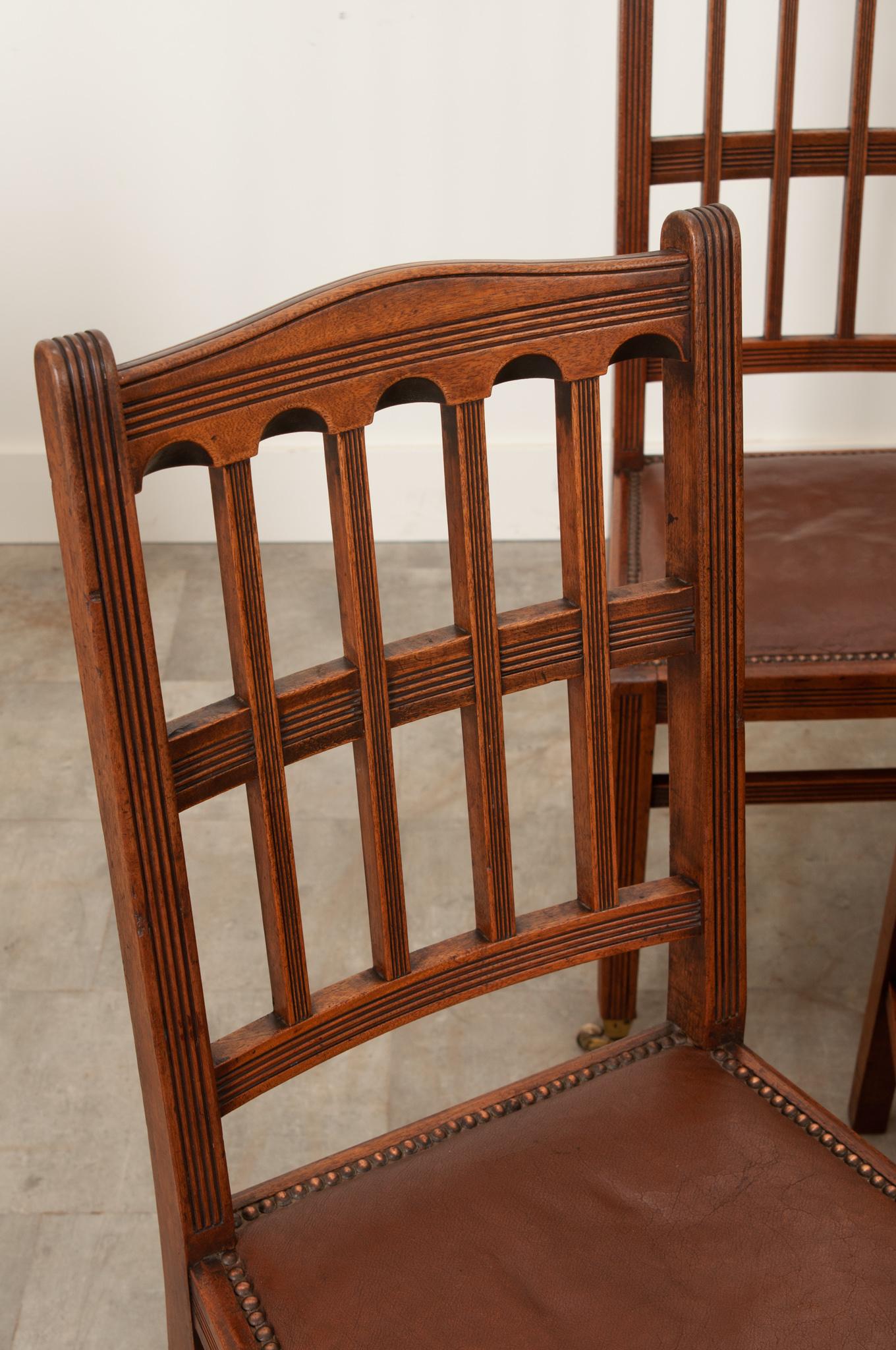 Set of 8 Arts & Crafts Dining Chairs In Good Condition For Sale In Baton Rouge, LA