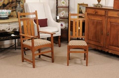 Set of 8 Arts & Crafts Stickley Mission Collection Oak Dining Chairs