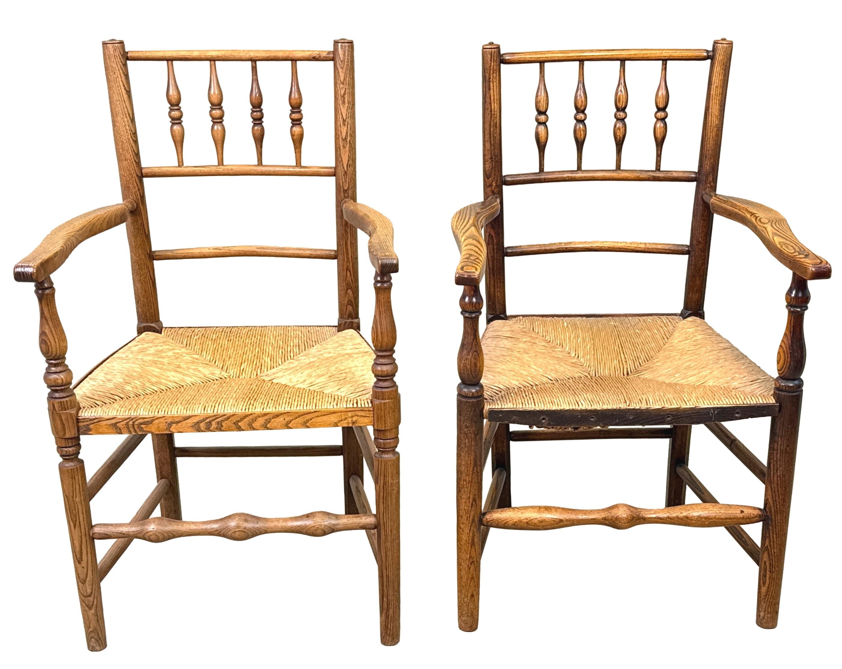 Set Of 8 Ash Farmhouse Kitchen Dining Chairs 5