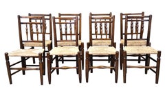 Set of 8 Ash Farmhouse Kitchen Dining Chairs