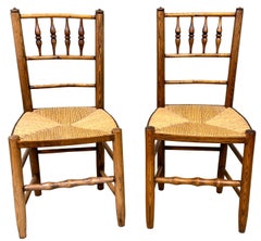 Set Of 8 Ash Farmhouse Kitchen Dining Chairs