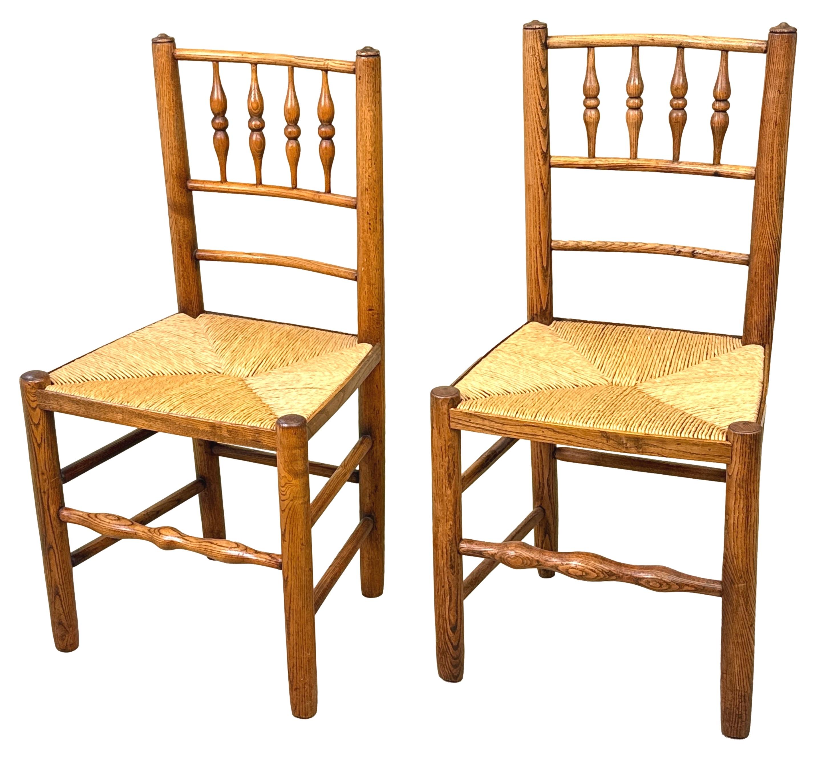 Set Of 8 Ash Farmhouse Kitchen Dining Chairs 2