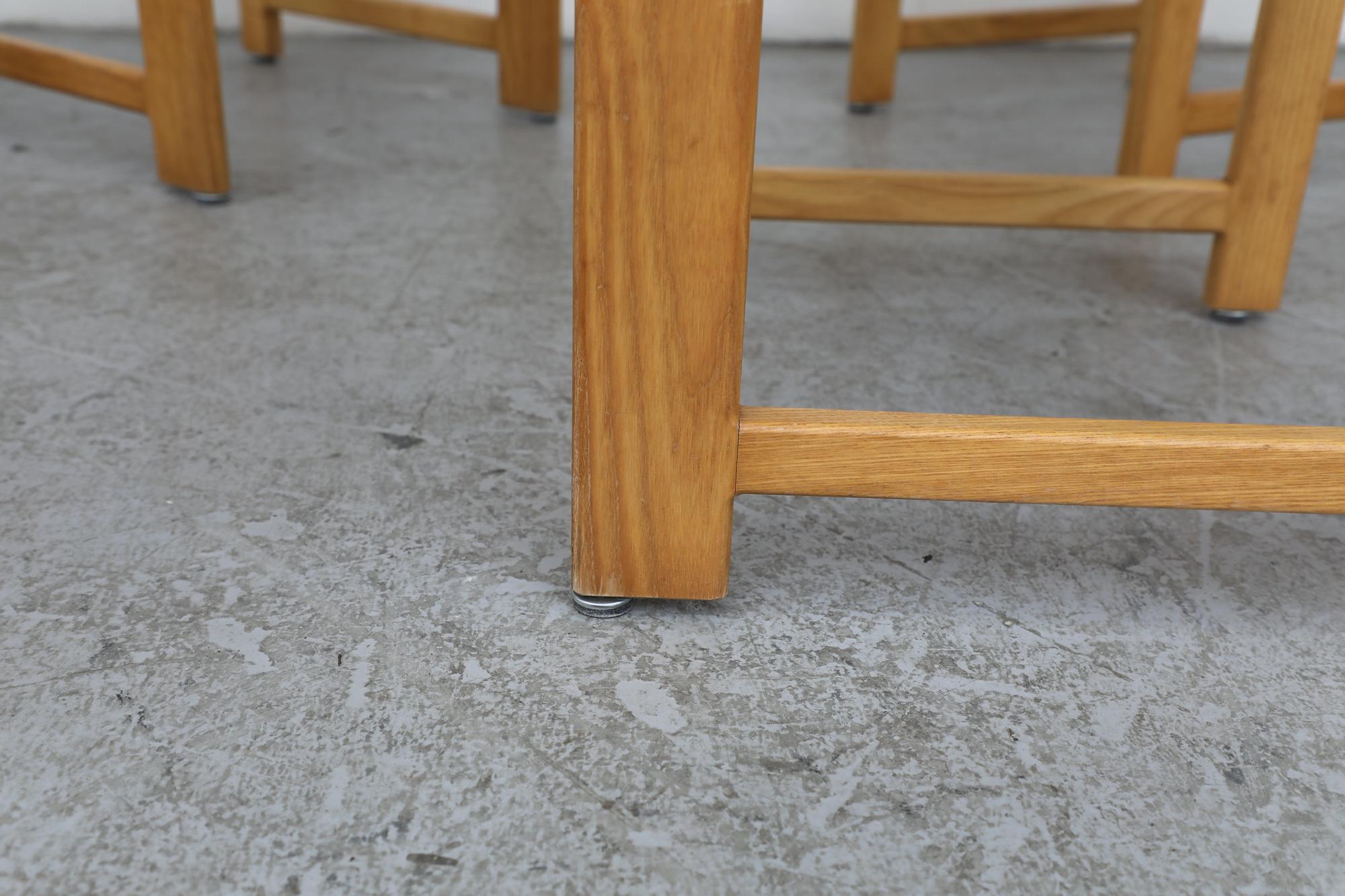 Set di 8 sedie da pranzo Ate van Apeldoorn in Oak e Skai blu per Houtwerk Hattem in vendita 12