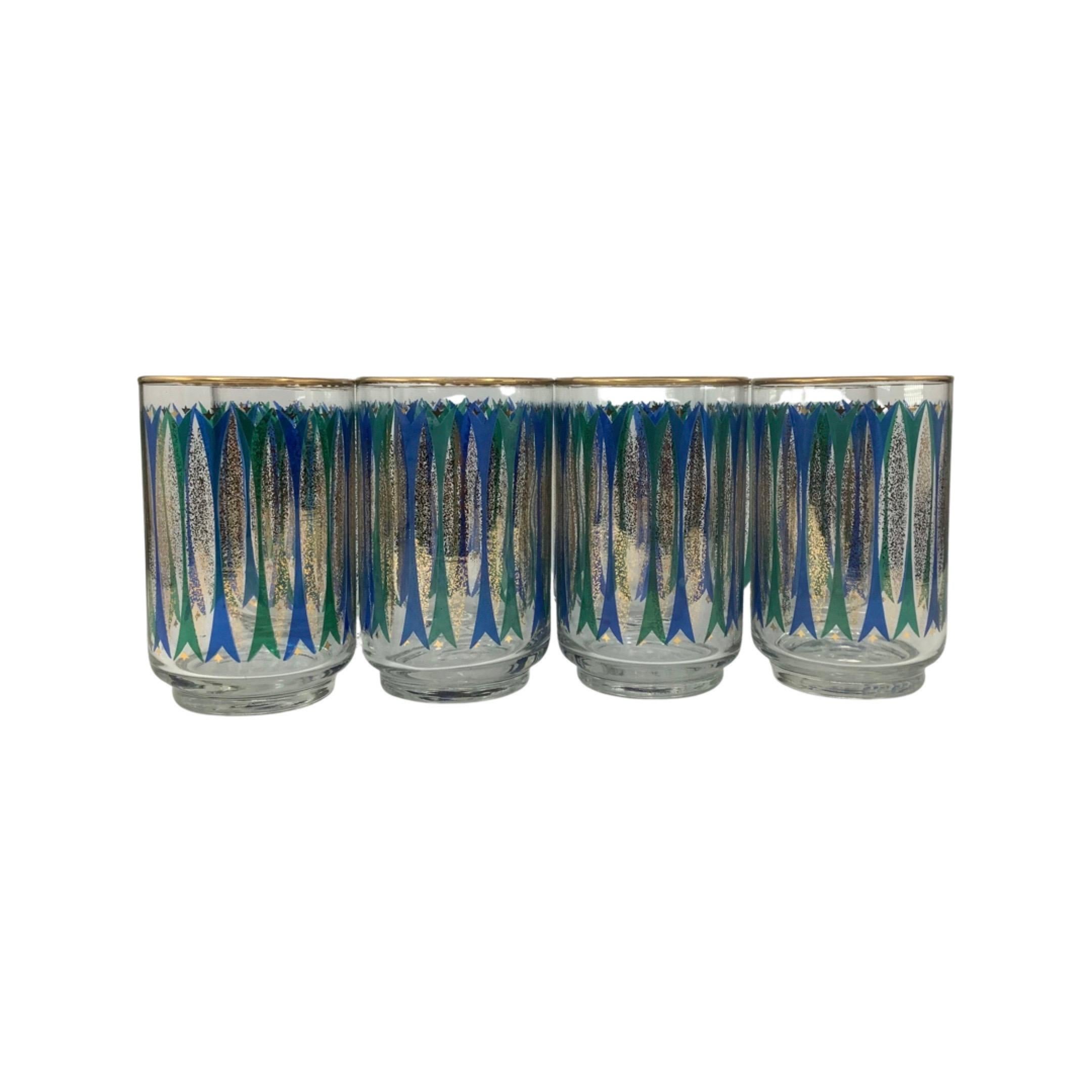 Set of 8 Atomic Libbey Mid - Century Modern Tumblers In Good Condition For Sale In Chapel Hill, NC
