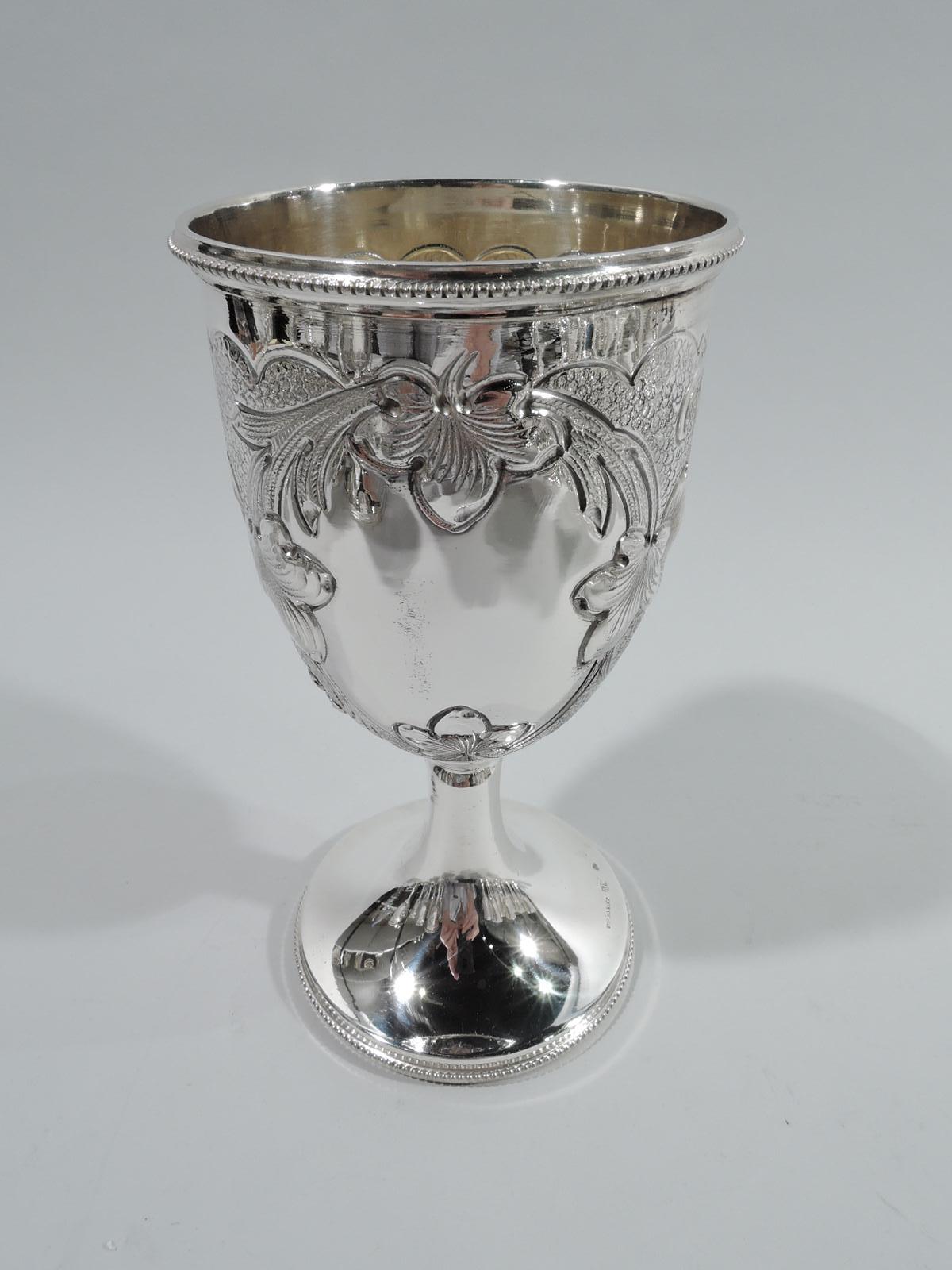 Set of 8 Austrian Art Nouveau Silver Goblets 1