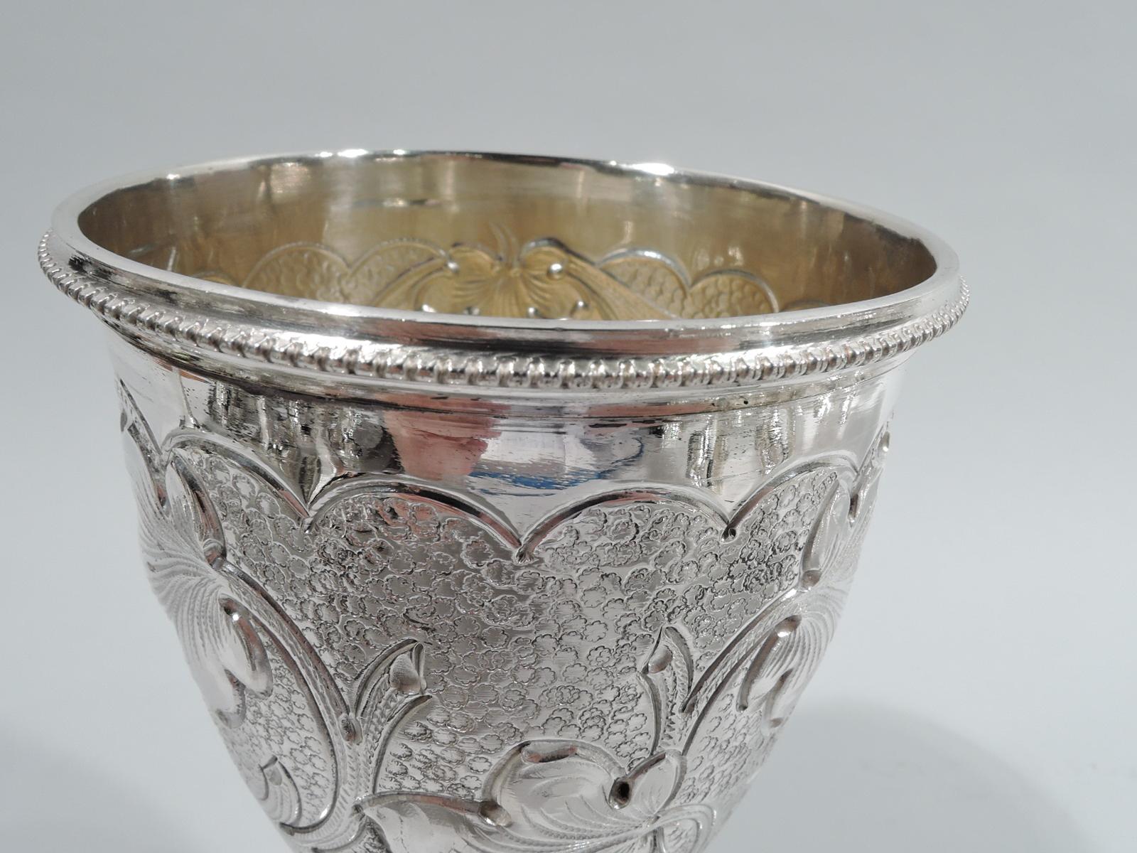 Set of 8 Austrian Art Nouveau Silver Goblets 2