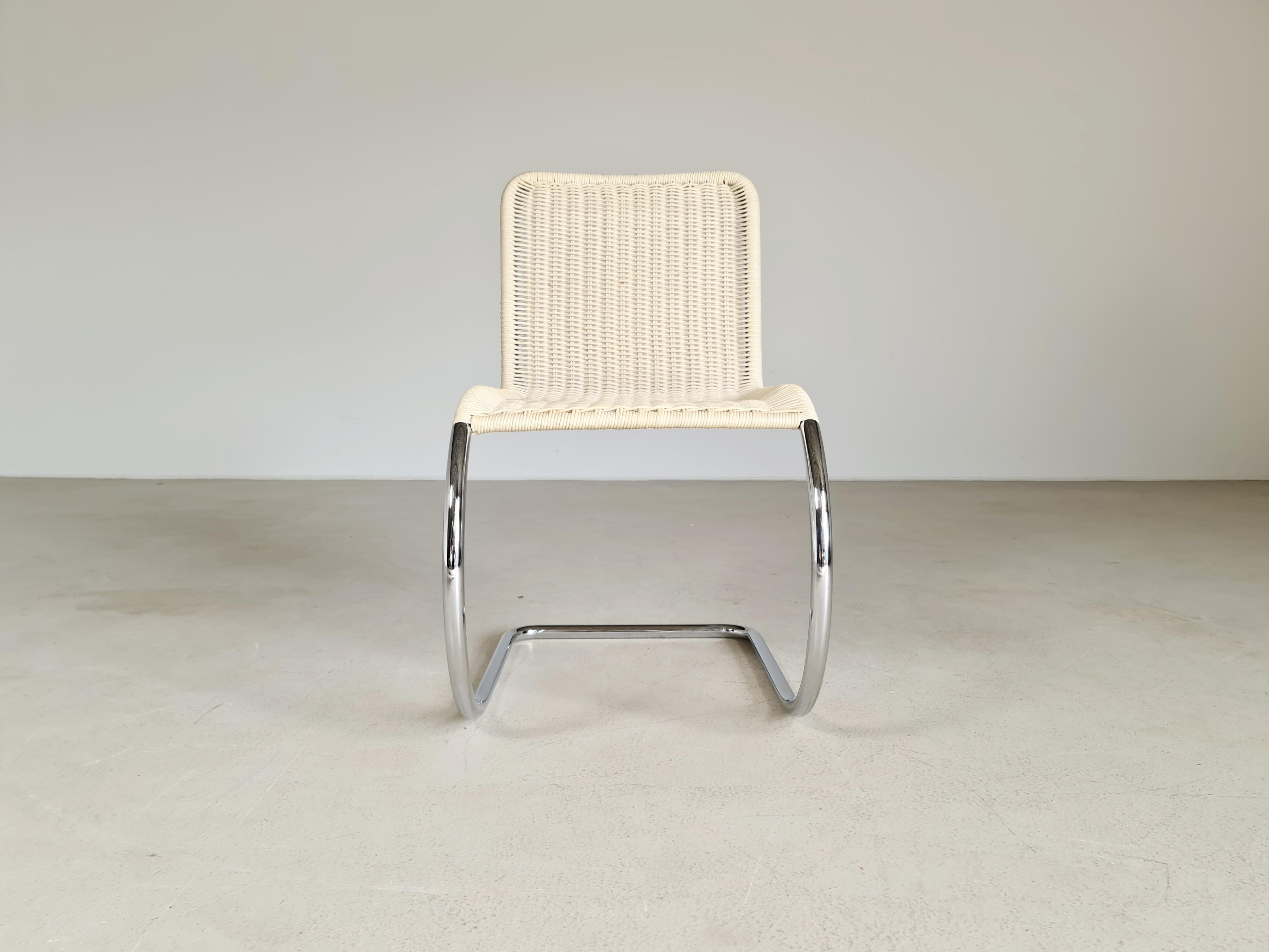 European Set of 8 B42/1 Tecta Creme White Cane Dining Chairs, 1960s