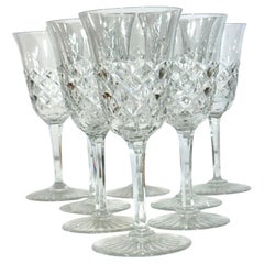 Set of 8 Baccarat "Burgos" Cut Crystal Glasses, France 20th Century