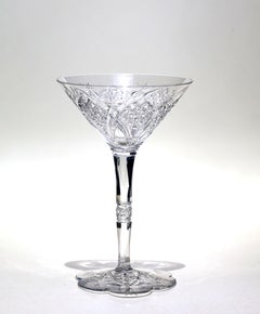 Set of 8 Baccarat Elbeuf Crystal Martini Glasses