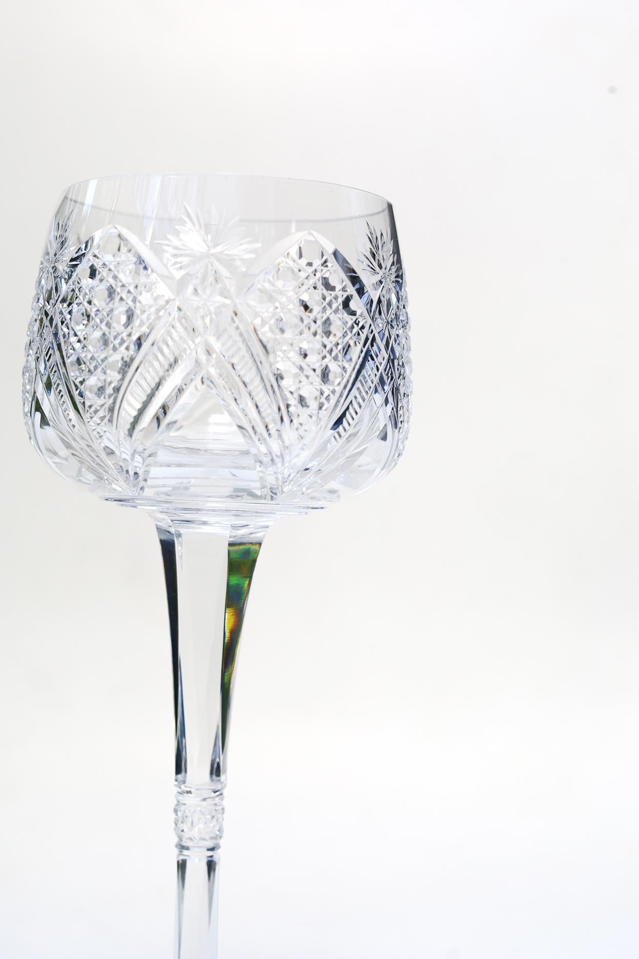 Mid-20th Century Set of 8 Baccarat Elbeuf Glasses For Sale