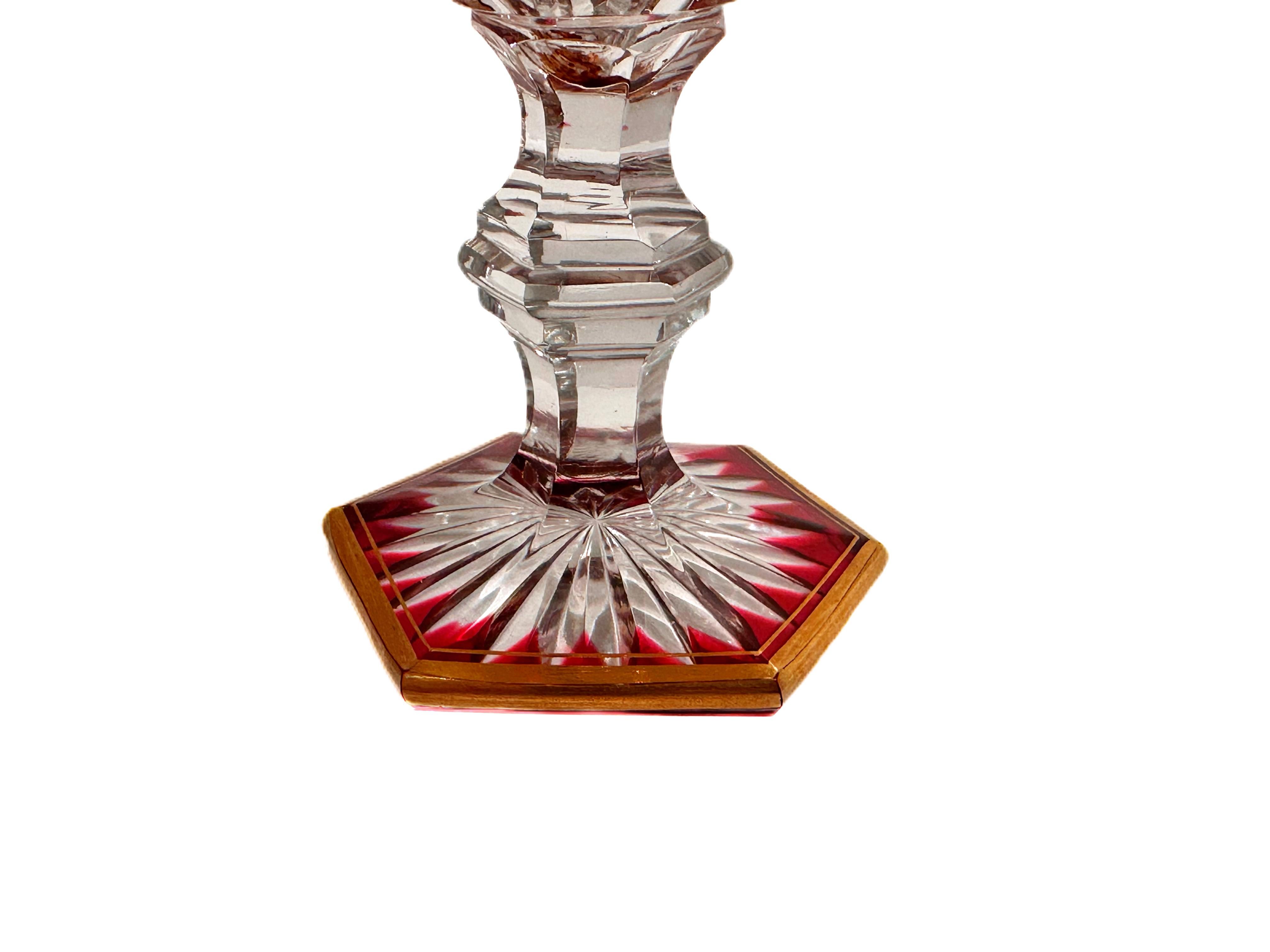 Set di 8 cordiali di cristallo Baccarat Harcourt Empire Ruby-Overlay in vendita 1