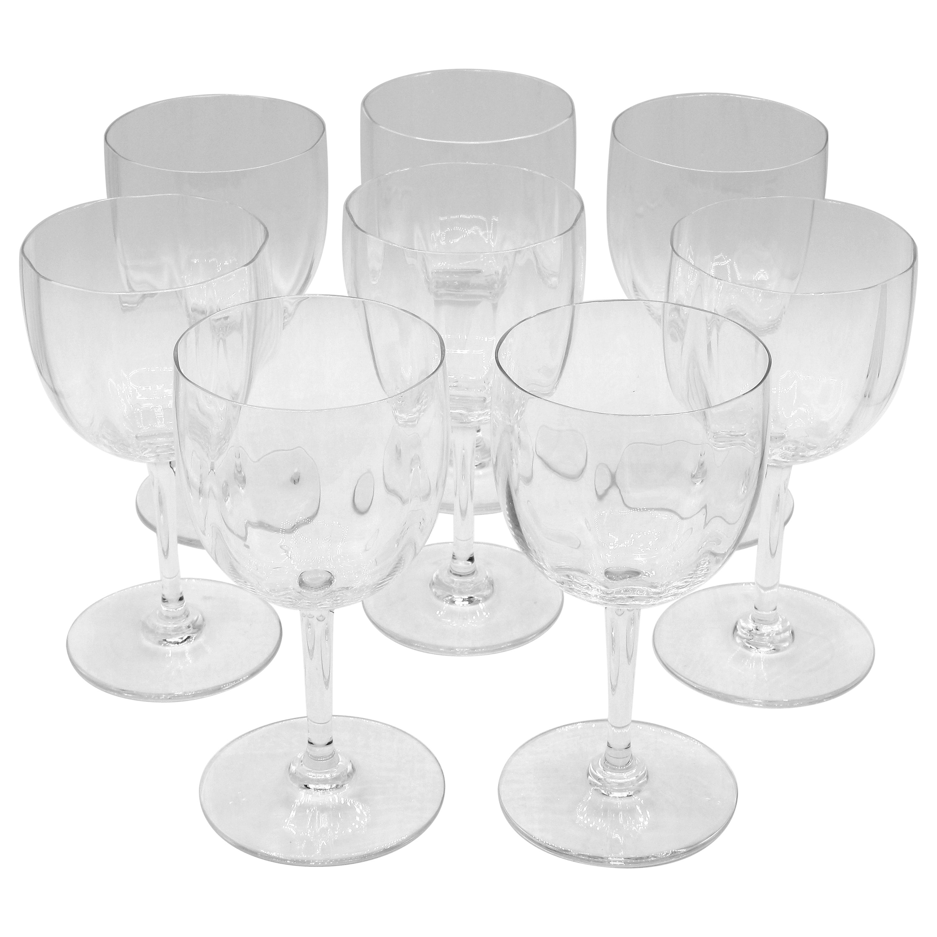 Set of 8 Baccarat Montaigne Optic Red Wines or Water Goblets