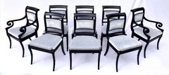 Set of 8 Baker Regency Style Dining Chairs