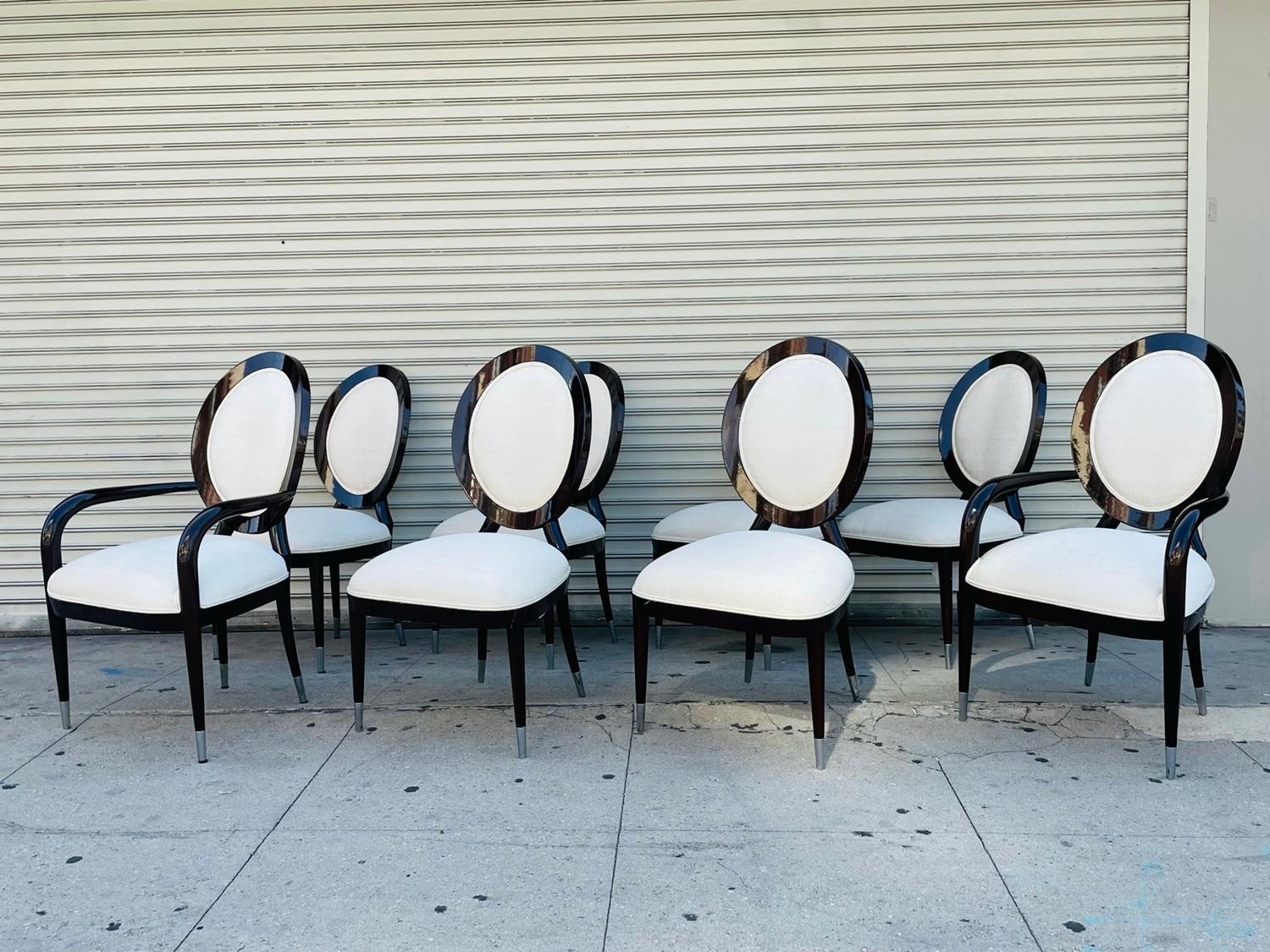 Set of 8 Ballonback Chairs, 6 Side Chairs & 2 Armchairs In Good Condition In Los Angeles, CA