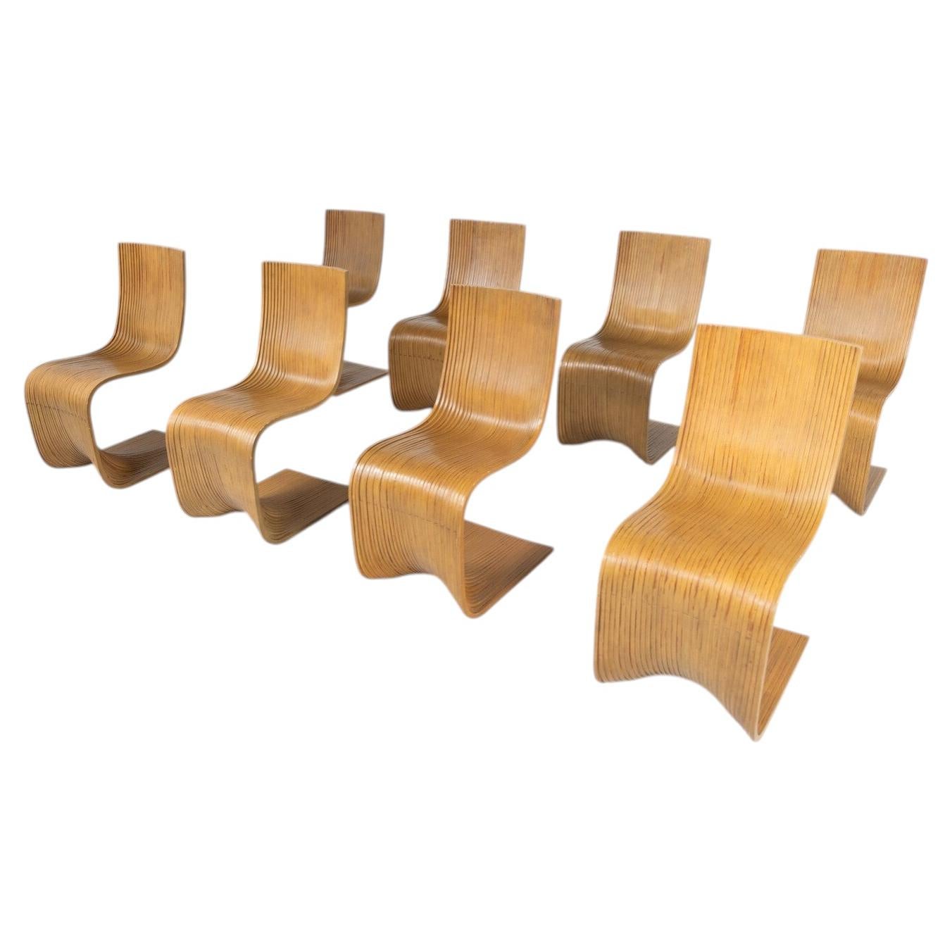 Set of 8 Bamboo Dining Chairs by Alejandro Estrada for Piegatto, 2000s For Sale